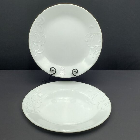 Corelle Cherish Dinner Plates Corelle Boutique Cherish Round Embossed Plates - Picture 1 of 6
